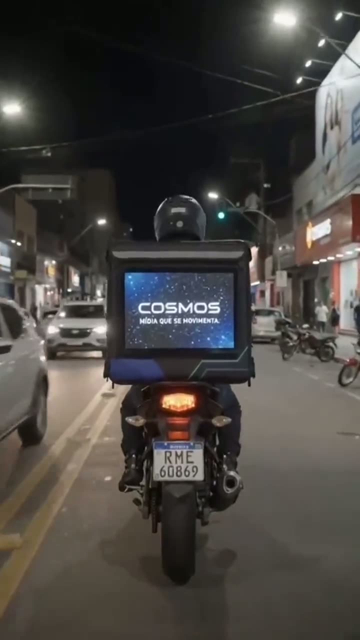 Motocicleta COSMOS com painel de LED nas ruas de Manaus